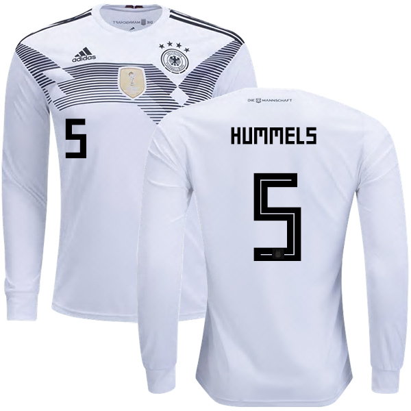 Germany #5 Hummels Home Long Sleeves Kid Soccer Country Jersey - Click Image to Close